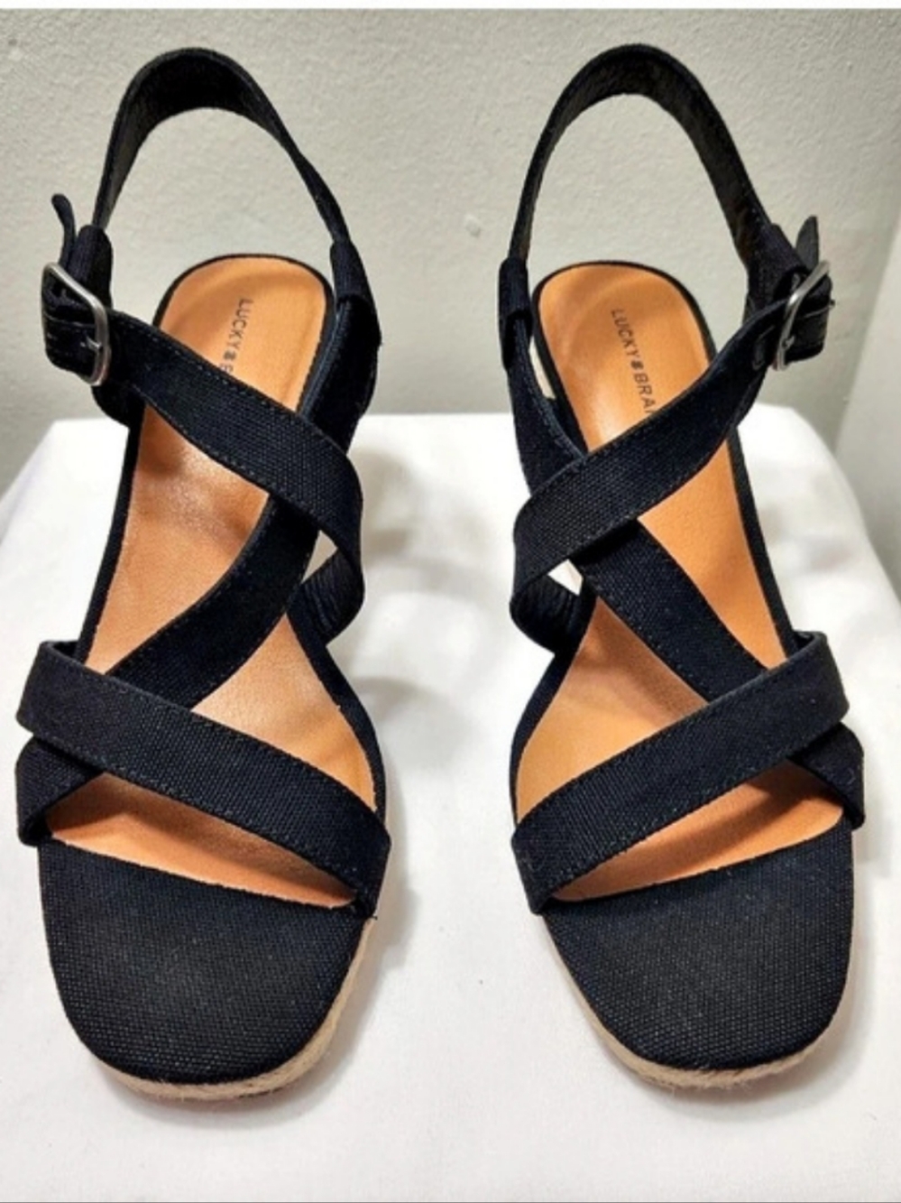 Lucky Brand Wedges Women Mytila Espadrille Wedge Sandals Size 9.5 M Black 5